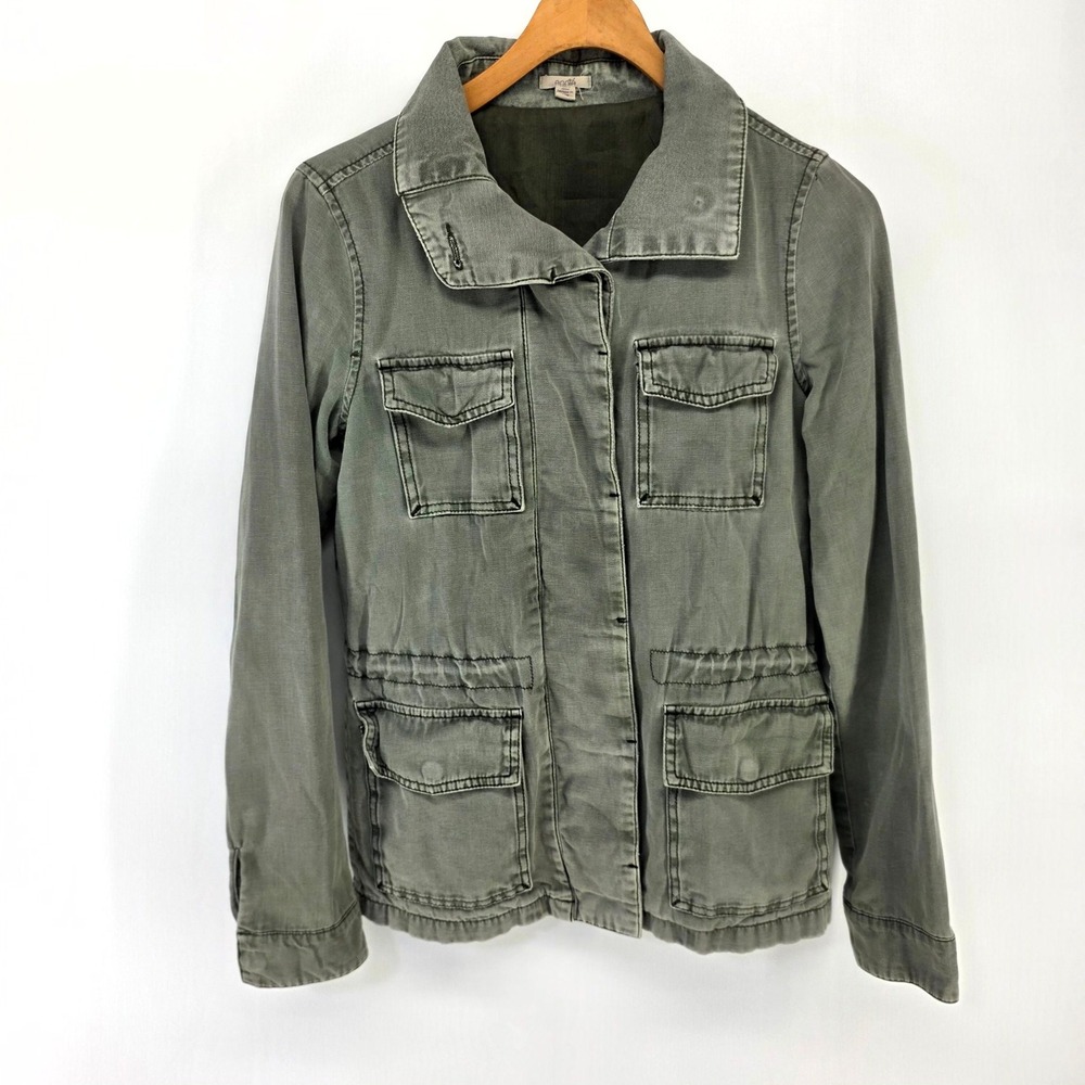 Ecote Utility Jacket Womens S Olive Green Military Field Canvas Urban Outfitters
